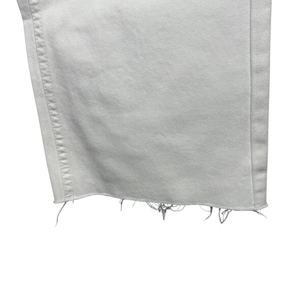 Free People High Rise Straight Flare Jeans Size 24 White 100% Cotton Frayed New - Picture 4 of 10